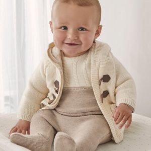 Cardigan MAYORAL cerimonia battesimo color ecrù con alamari