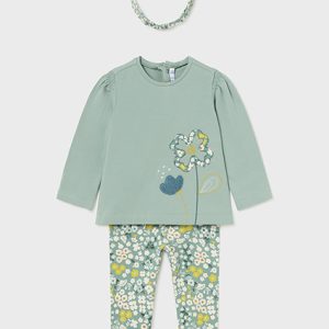 Completo MAYORAL in cotone invernale per bambina color verde smeraldo