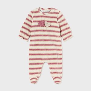 Tutina pigiamino MAYORAL, manica lunga, modello girocollo, color beige e rosa antico