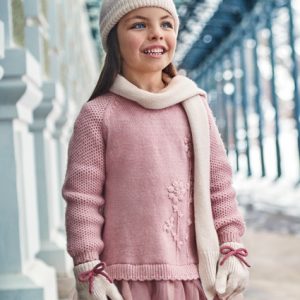 Abito invernale MAYORAL per bambina in color rosa – maglia e tulle