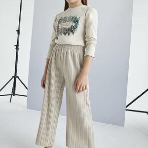 Completo MAYORAL cerimonia per ragazza color bronzo con pantapalazzo oro lurex