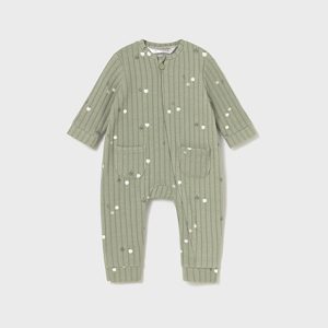 Tutina  MAYORAL, manica lunga in morbido cotone interloc, modello girocollo, color verde salvia