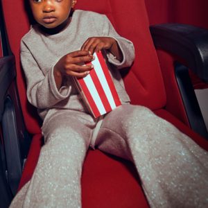 Completo in tricot invernale MAYORAL per bambina, modello color toffee trama lurex