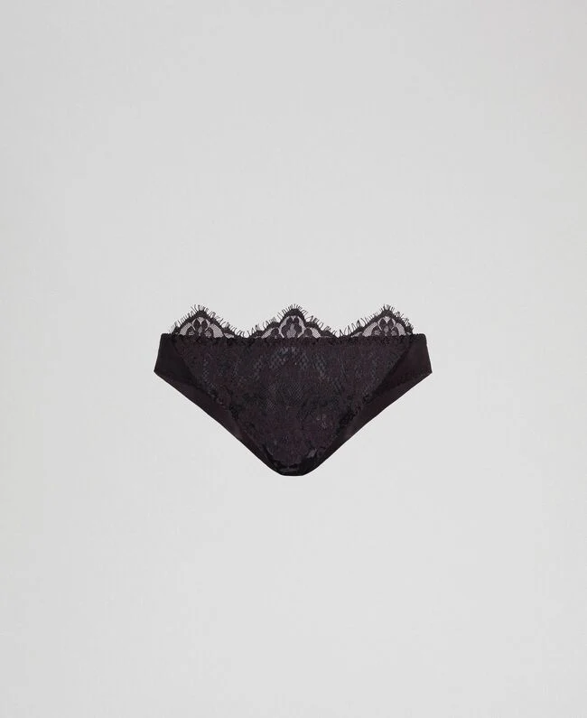 Completino Reggiseno push-up in pizzo e tulle e Slip regolare Twinset - immagine 7