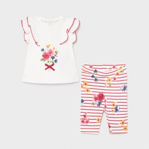 Completo 2 pezzi MAYORAL per neonata in cotone con volants