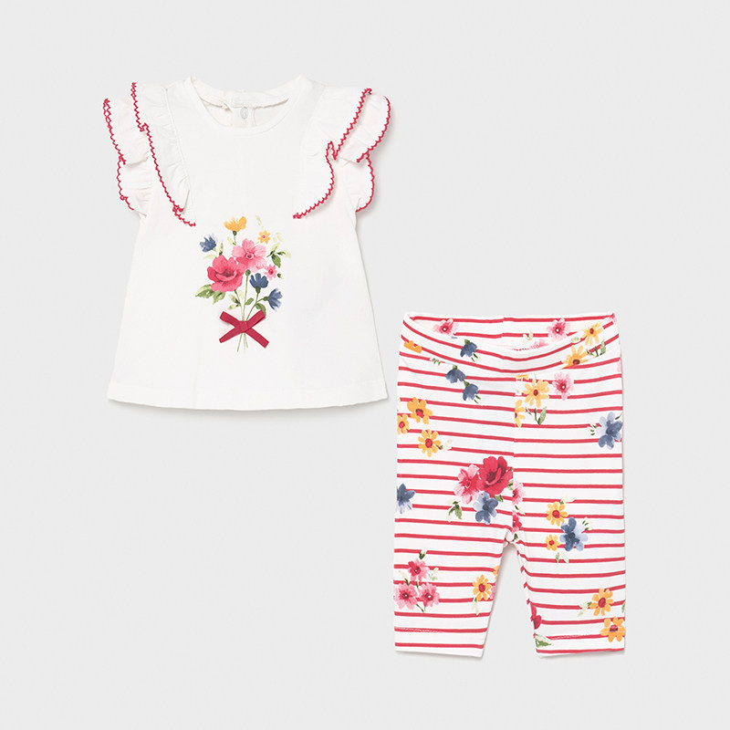 Completo 2 pezzi MAYORAL per neonata in cotone con volants - immagine 2