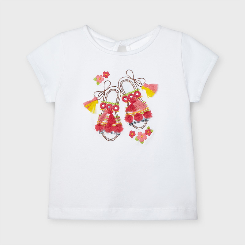 T-shirt MAYORAL per bambina modello con frangette color corallo
