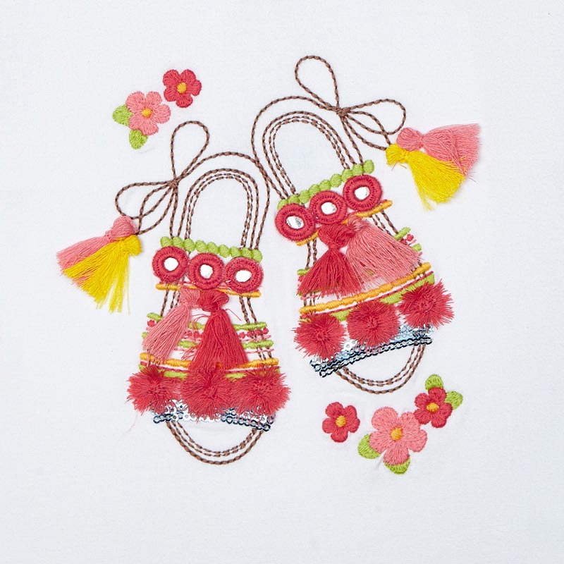 T-shirt MAYORAL per bambina modello con frangette color corallo - immagine 3