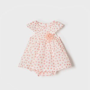 Abito MAYORAL in  cotone fantasia color pesca + coulotte abbinata