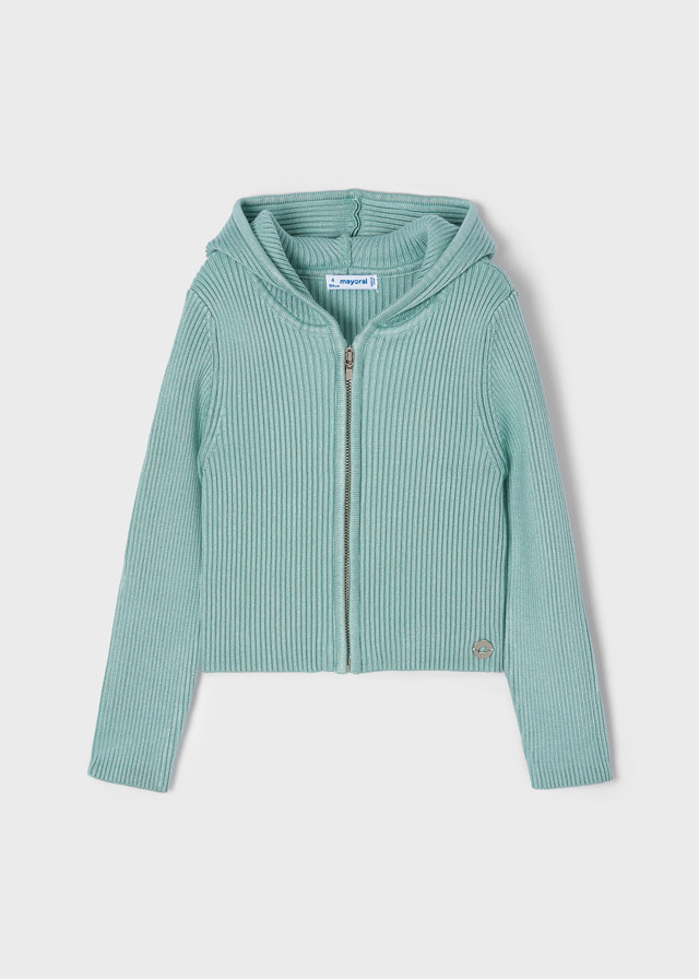 Canotta MAYORAL per bambina senza manica color panna con stampa centrale verde salvia con gatto - immagine 4