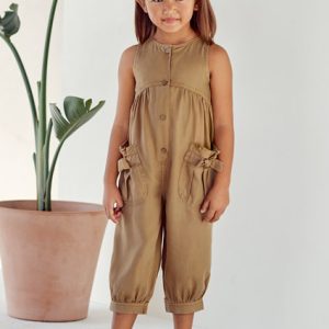 Tuta MAYORAL per bambina modello lungo in cotone color cammello