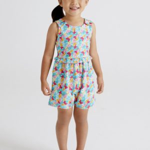 Tuta MAYORAL per bambina in cotone fantasia multicolor farfalle turchesi