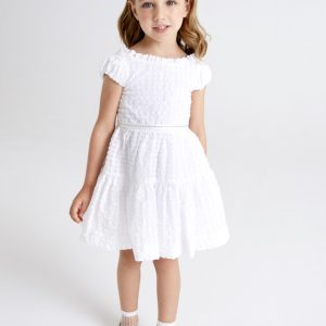 Abito MAYORAL per bambina in tessuto bianco goffrato per bambina