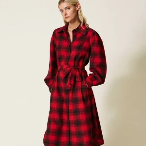 Abito chemisier a disegno check Twinset