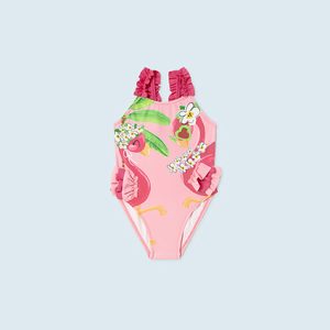 Costume intero MAYORAL per neonata color rosa fantasia tropicale