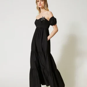 Abito lungo in popeline con bustino Twinset