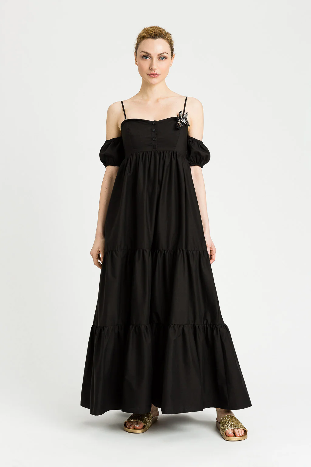 Abito lungo in popeline con bustino Twinset - immagine 8