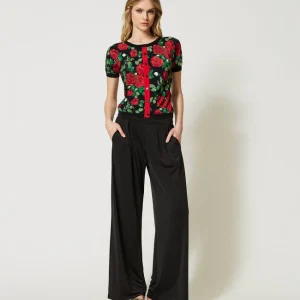 Pantaloni ampi con fascia alta Twinset