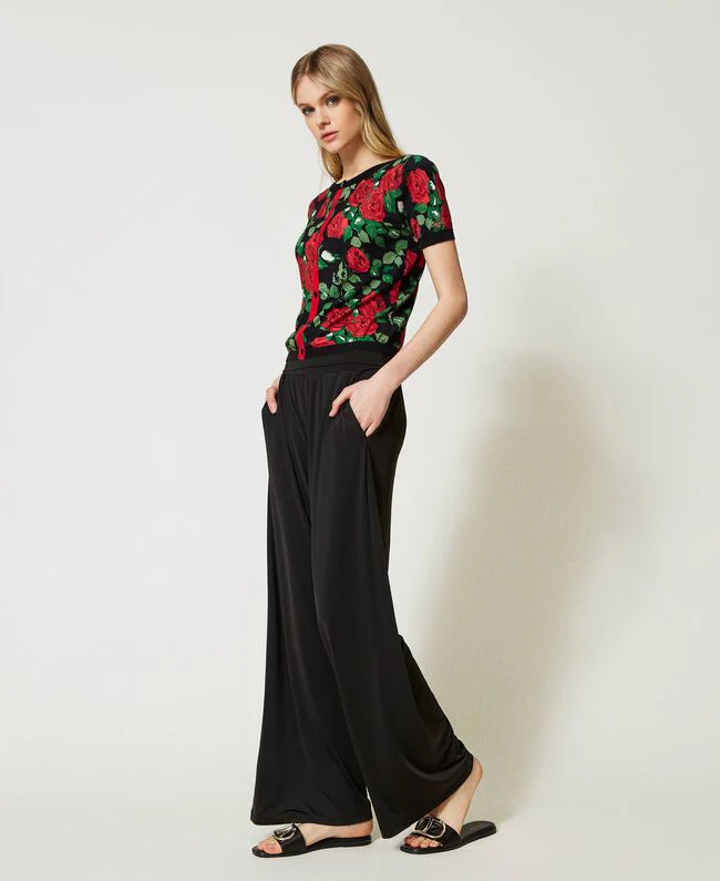 Pantaloni ampi con fascia alta Twinset - immagine 3