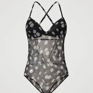 Body in tulle con stampa margherite Twinset