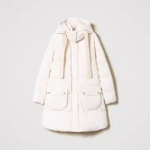 Piumino in duchesse con cappuccio Twinset