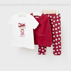 Completo MAYORAL per bambina composto da 3 pezzi con giacchina rossa