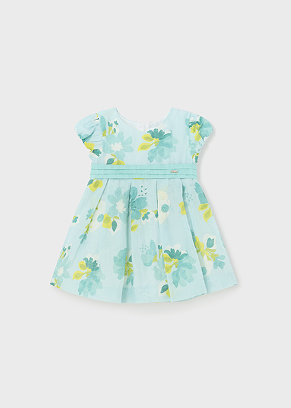 Abito MAYORAL cerimonia per bambina color verde tiffany fantasia floreale - immagine 4
