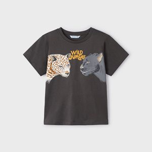 T-shirt MAYORAL in cotone  color grigio con stampa animali della giungla