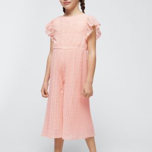 Tuta MAYORAL per bambina  color pesca con corpino ricamato e pantagonna plumetis