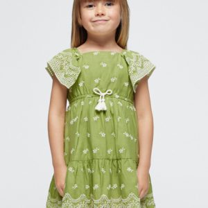 Abito MAYORAL per bambina  color verde con pizzo sangallo
