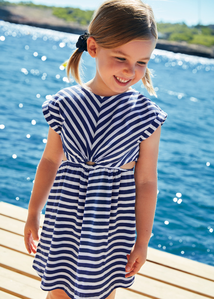 Abito MAYORAL per bambina color bianco e blu stile marina - immagine 3