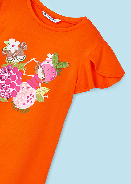 Abito MAYORAL per bambina color arancione con borsetta - immagine 4