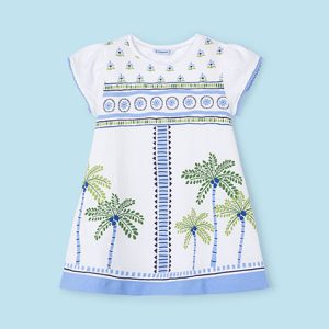 Abito MAYORAL per bambina  color azzurro fantasia etnica