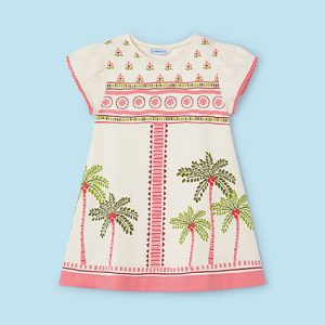 Abito MAYORAL per bambina  color rosa fantasia etnica