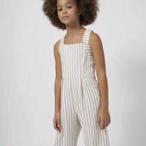 Tuta MAYORAL per ragazza in viscosa e cotone color beige ed ecrù