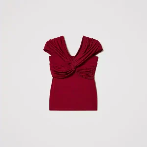 Top fitted con drappeggio TWINSET