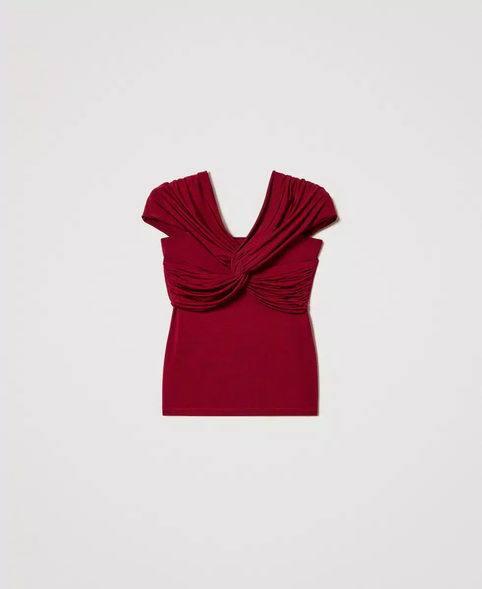 Top fitted con drappeggio TWINSET - immagine 2