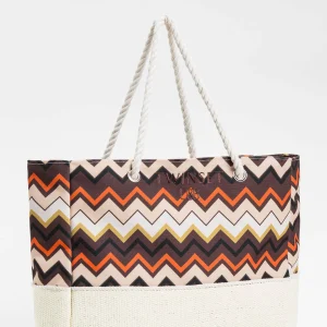 Borsa shopper in Tessuto spinato Jacquard Twinset