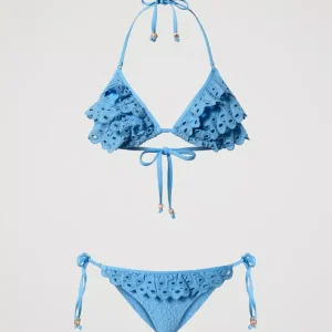 BIKINI Triangolo da bagno e tanga con ricamo sangallo Twinset