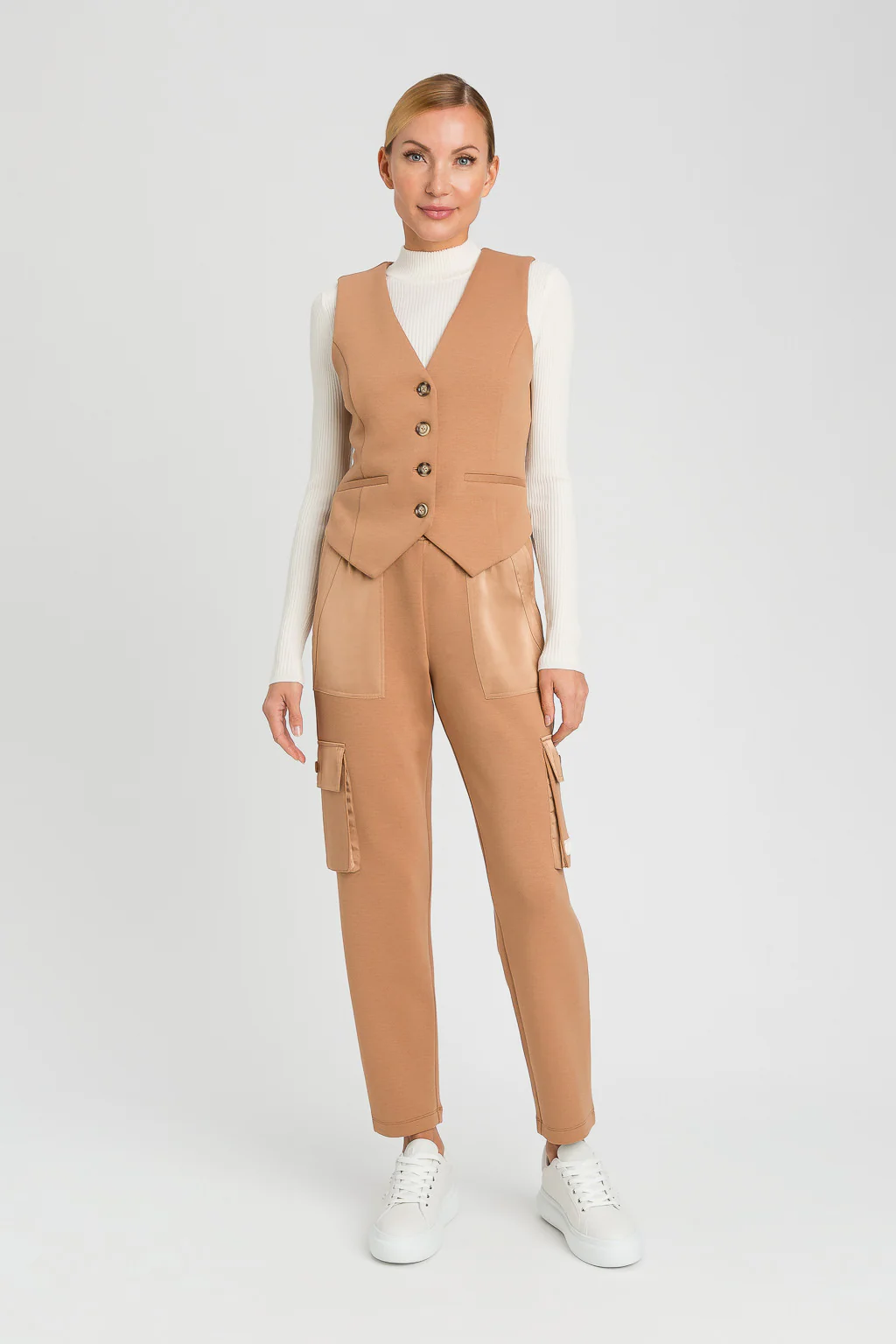 Pantaloni cargo in tessuto scuba e raso Twinset - immagine 8