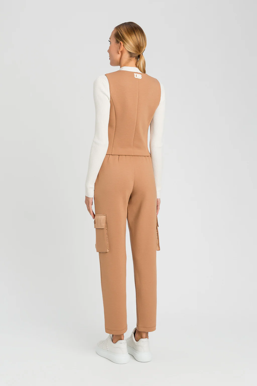 Pantaloni cargo in tessuto scuba e raso Twinset - immagine 7