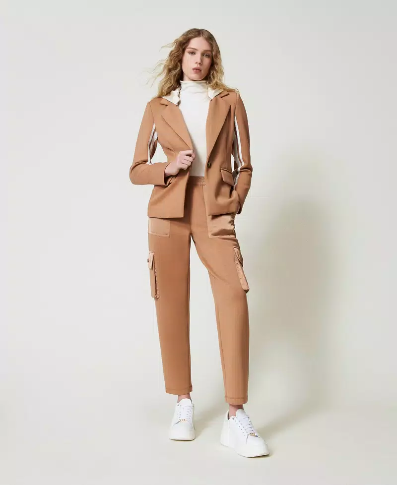 Pantaloni cargo in tessuto scuba e raso Twinset - immagine 2