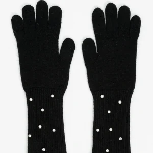 Guanti in maglia con strass Twinset