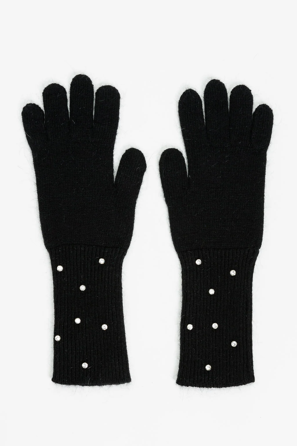 Guanti in maglia con strass Twinset