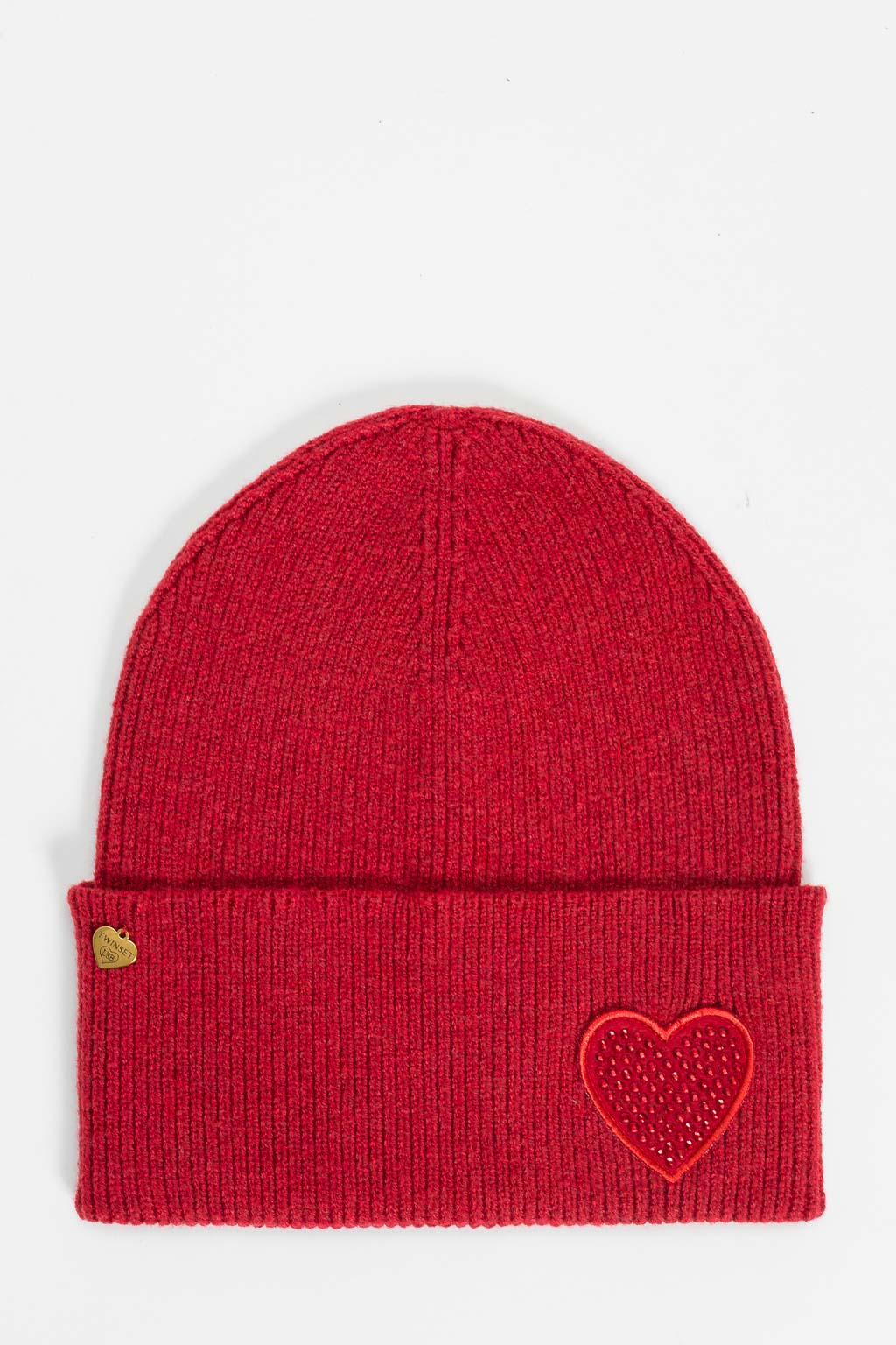 Berretto in maglia con patch Cuore Strass Twinset - immagine 3
