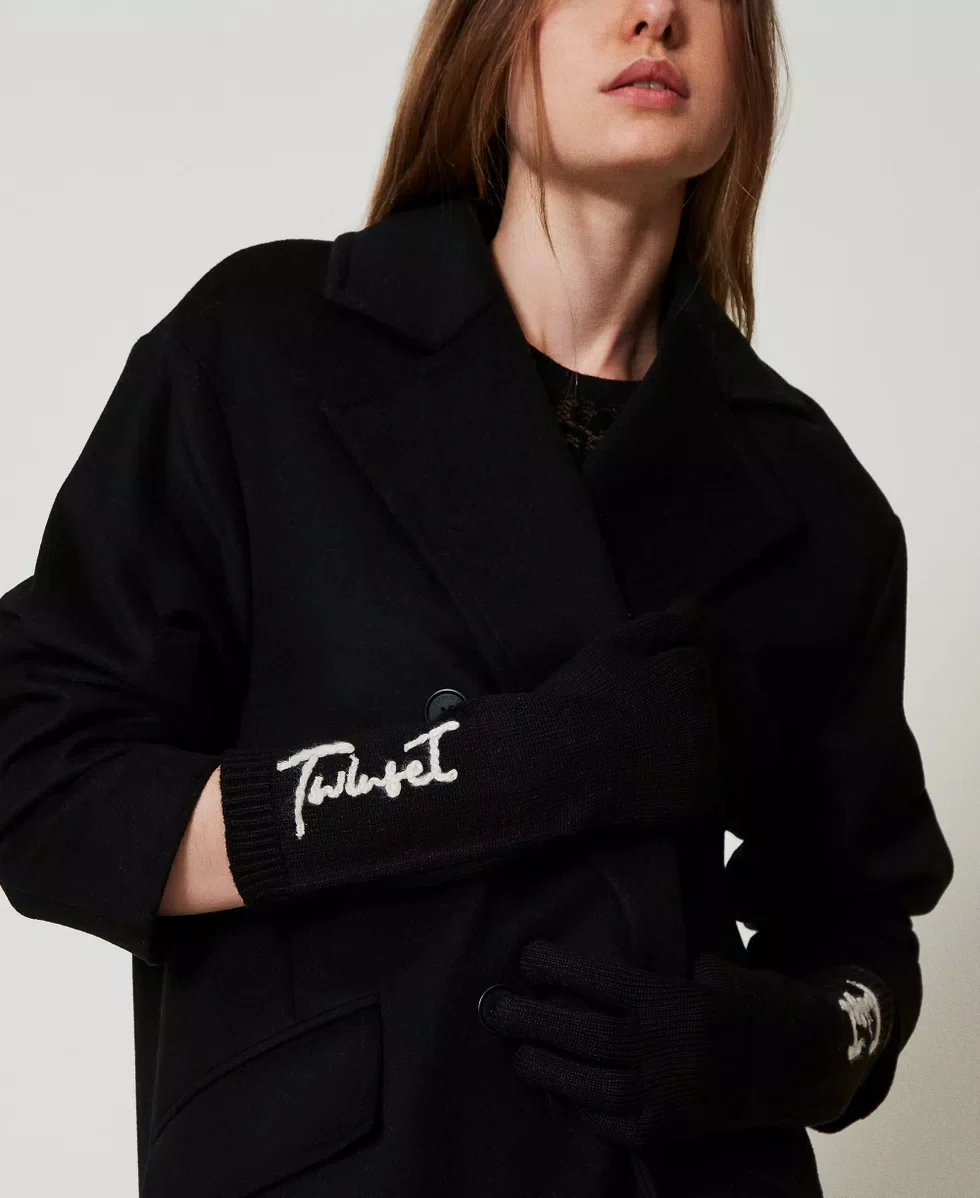 Guanti con perle a fiocco Twinset