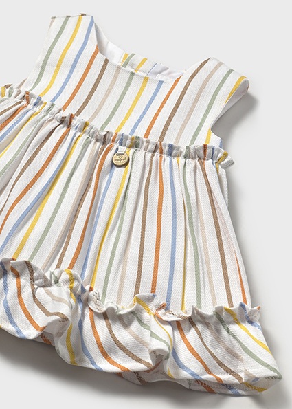 Abitino MAYORAL in cotone con design a piccole righettine colorate + coulotte - immagine 4