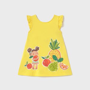 Abito prendisole MAYORAL in cotone color giallo con stampa centrale