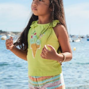 Completo MAYORAL  per bambina con canotta stampa gelato e short multicolore