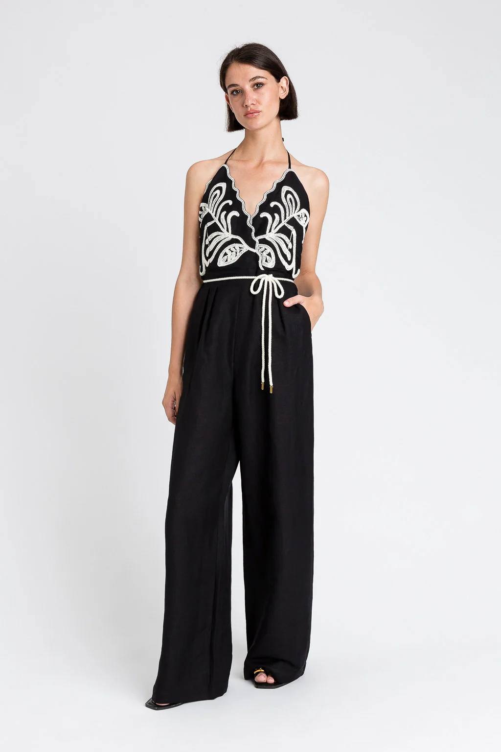 Tuta in misto lino con ricami TWINSET - immagine 8